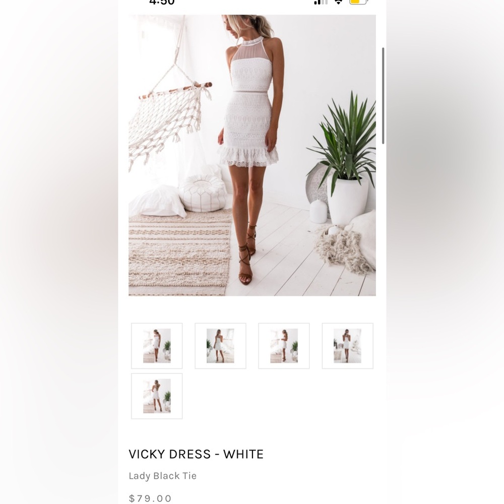 Lady Black Tie Vicky Dress White XS